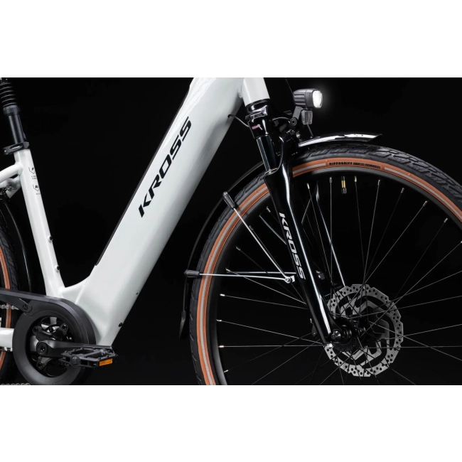 Rower Elektryczny Trekkingowy Kross TRANS Hybrid 1.0 perłowy