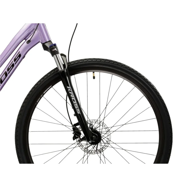 Rower Crossowy Kross Evado 5.0 Damski fioletowo czarny połysk