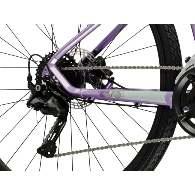 Rower Crossowy Kross Evado 5.0 Damski fioletowo czarny połysk