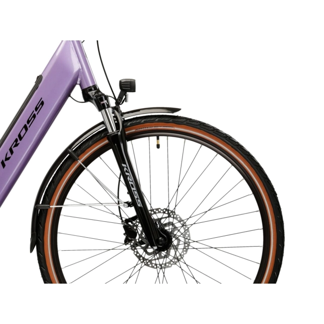 Rower Elektryczny Trekkingowy Kross TRANS Hybrid 1.0 fioletowy