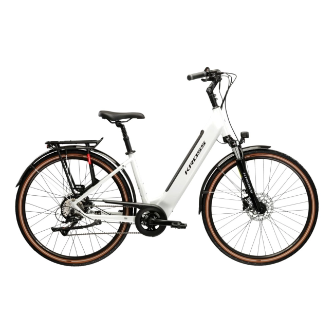 Rower Elektryczny Trekkingowy Kross TRANS Hybrid 1.0 perłowy
